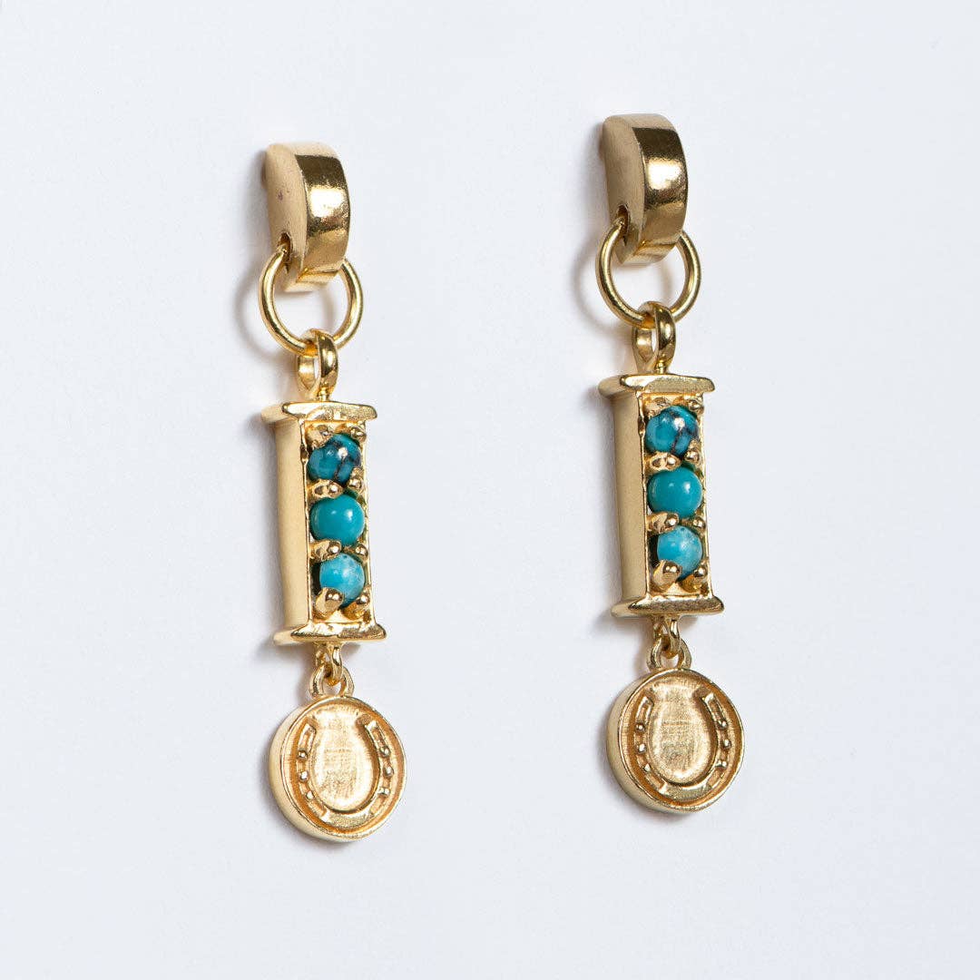 Prism Turquoise Horseshoe Coin Earrings