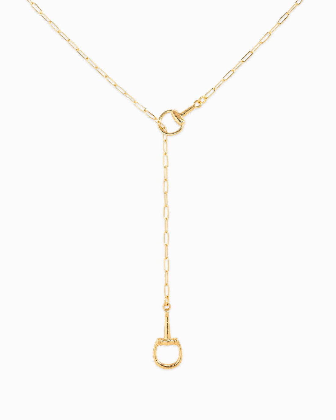 Heritage Stirrup Necklace, Gold