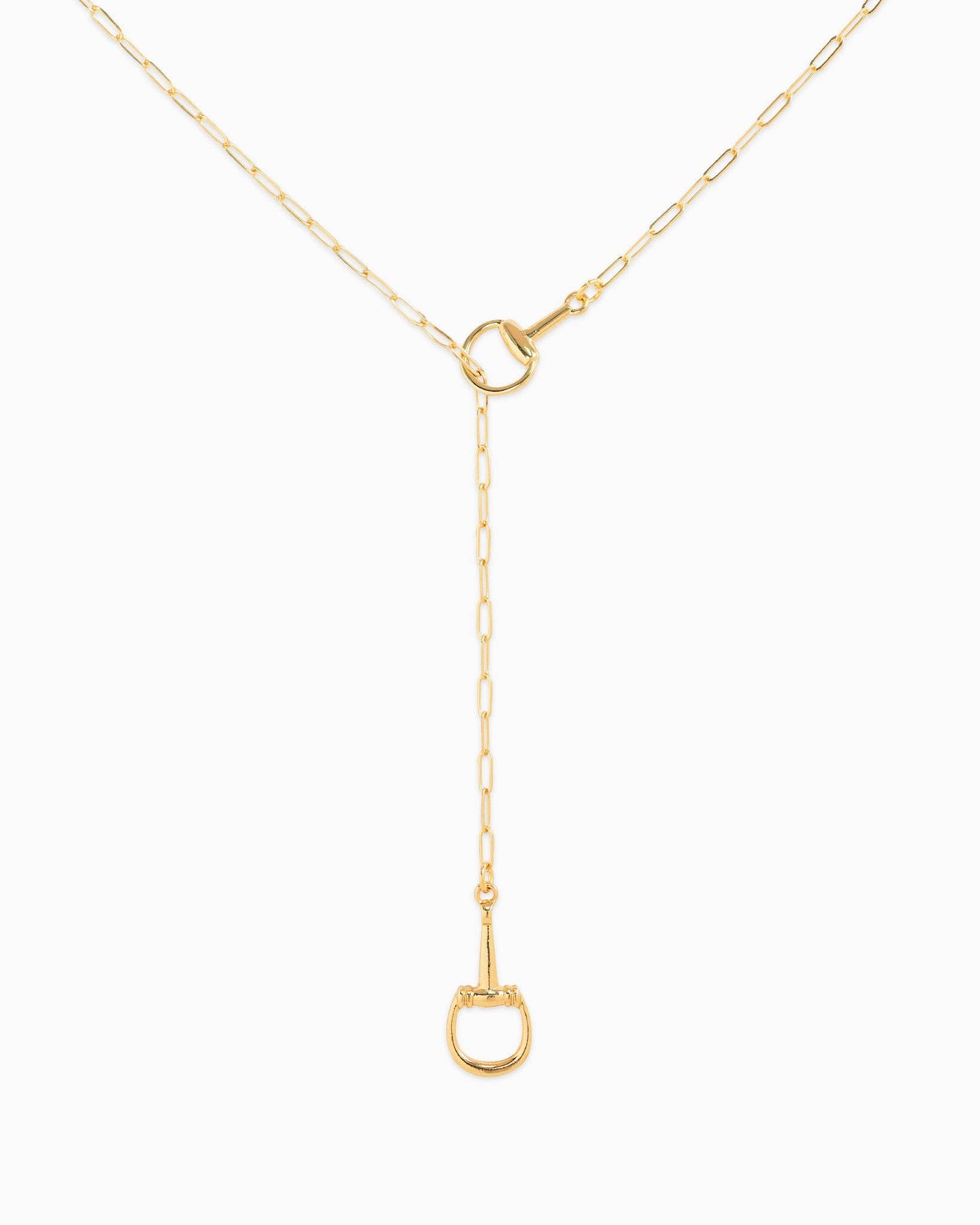 Heritage Stirrup Necklace, Gold