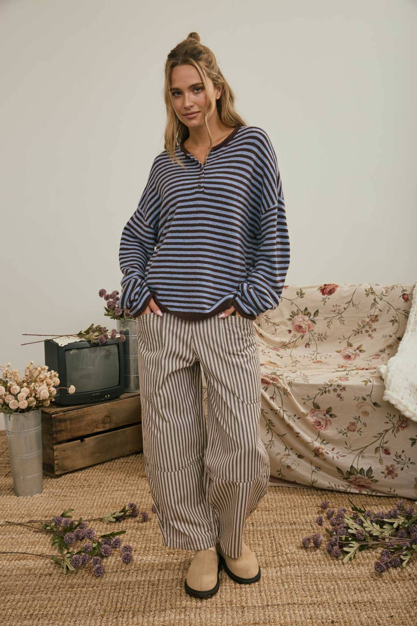 The Stockyard Stripe Henley