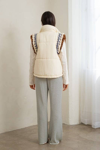 Maisie Embroidered Puffer Vest