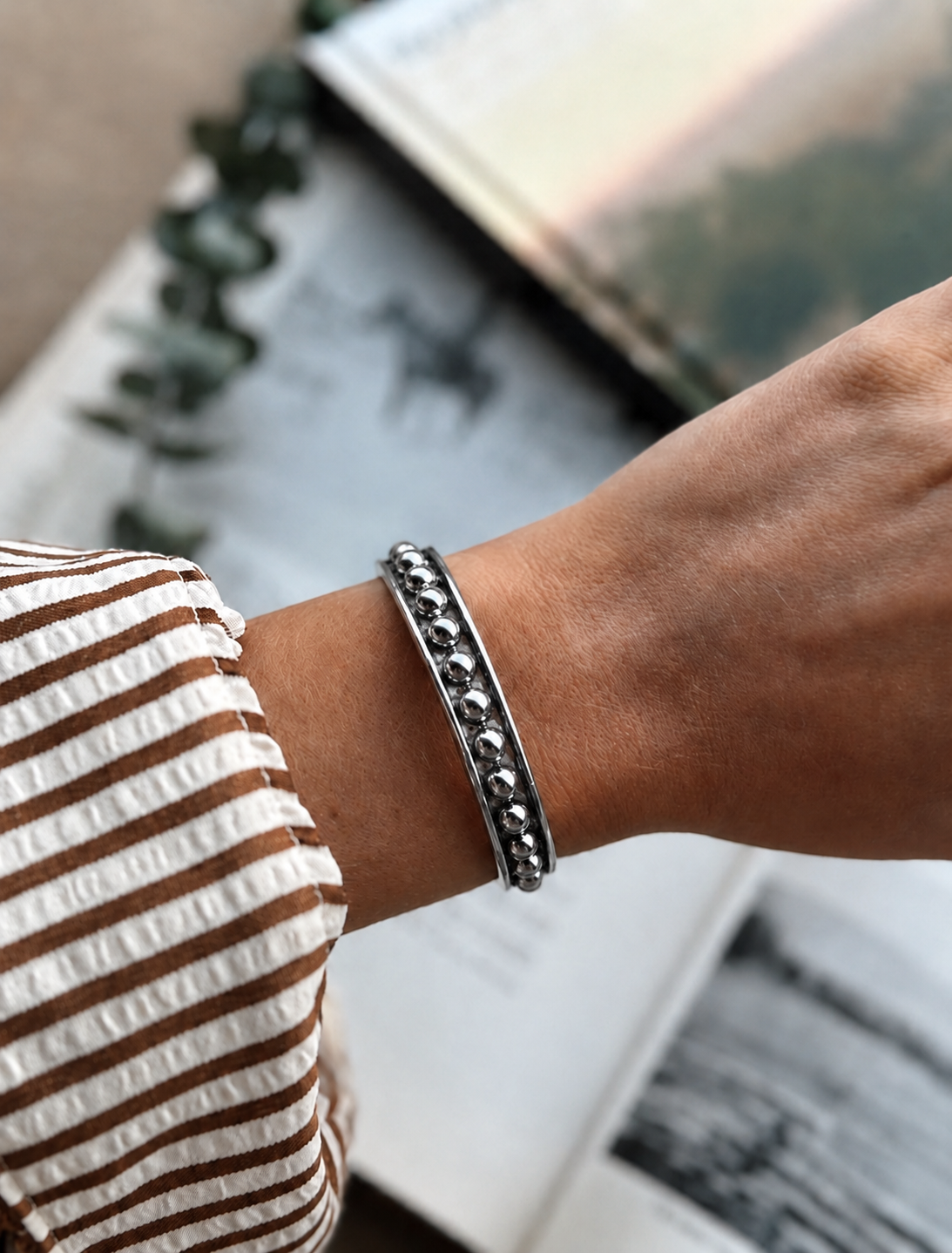 Silver Stud Cuff