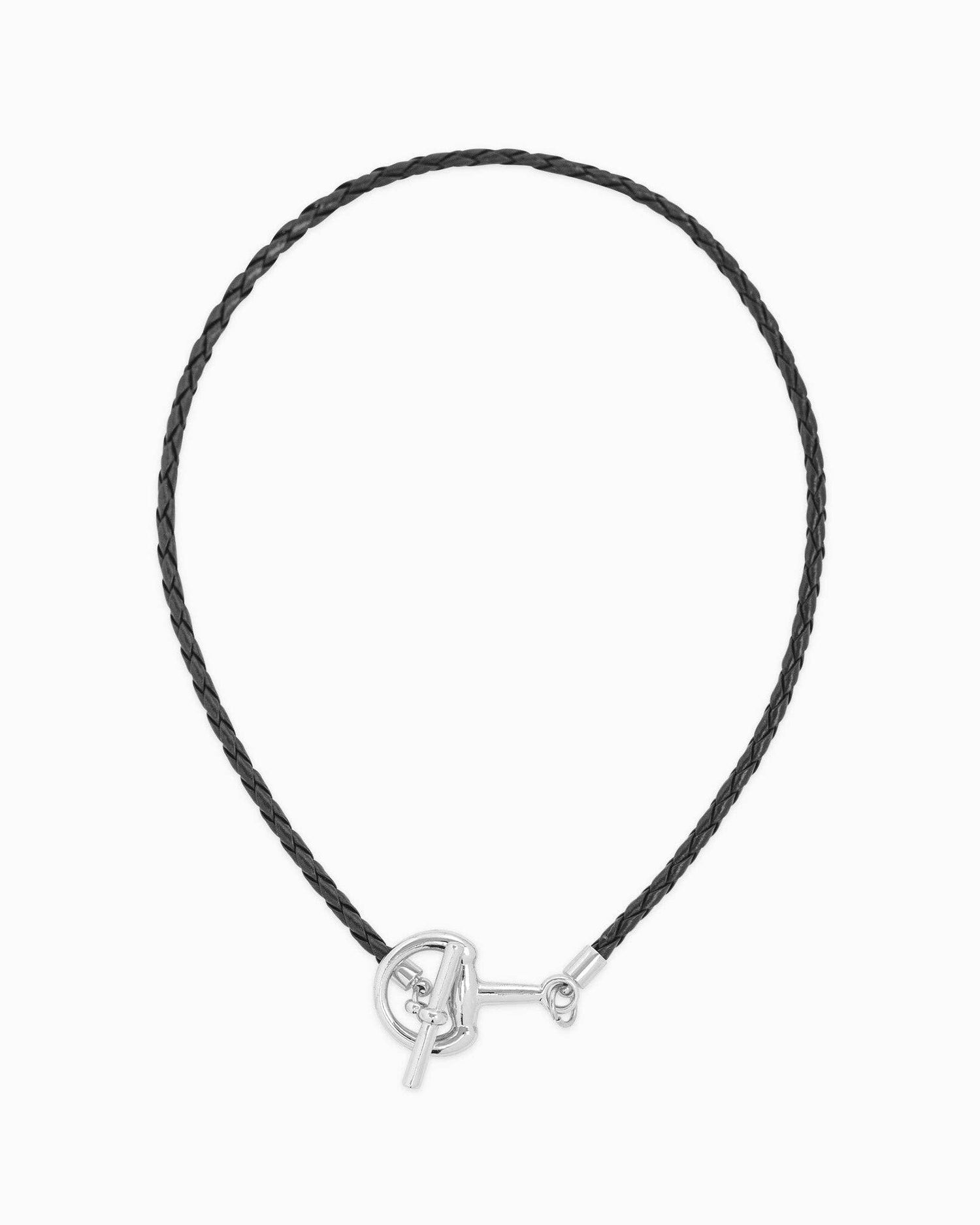 Leather &amp; Reins Necklace, Silver