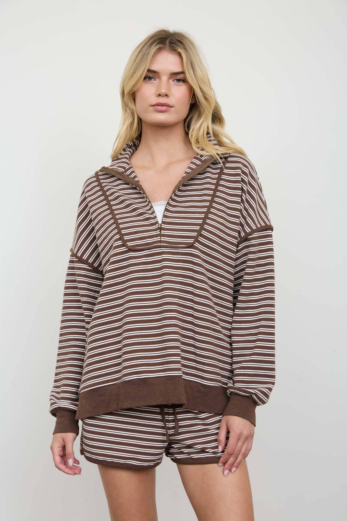 The Saddle Stripe Pullover