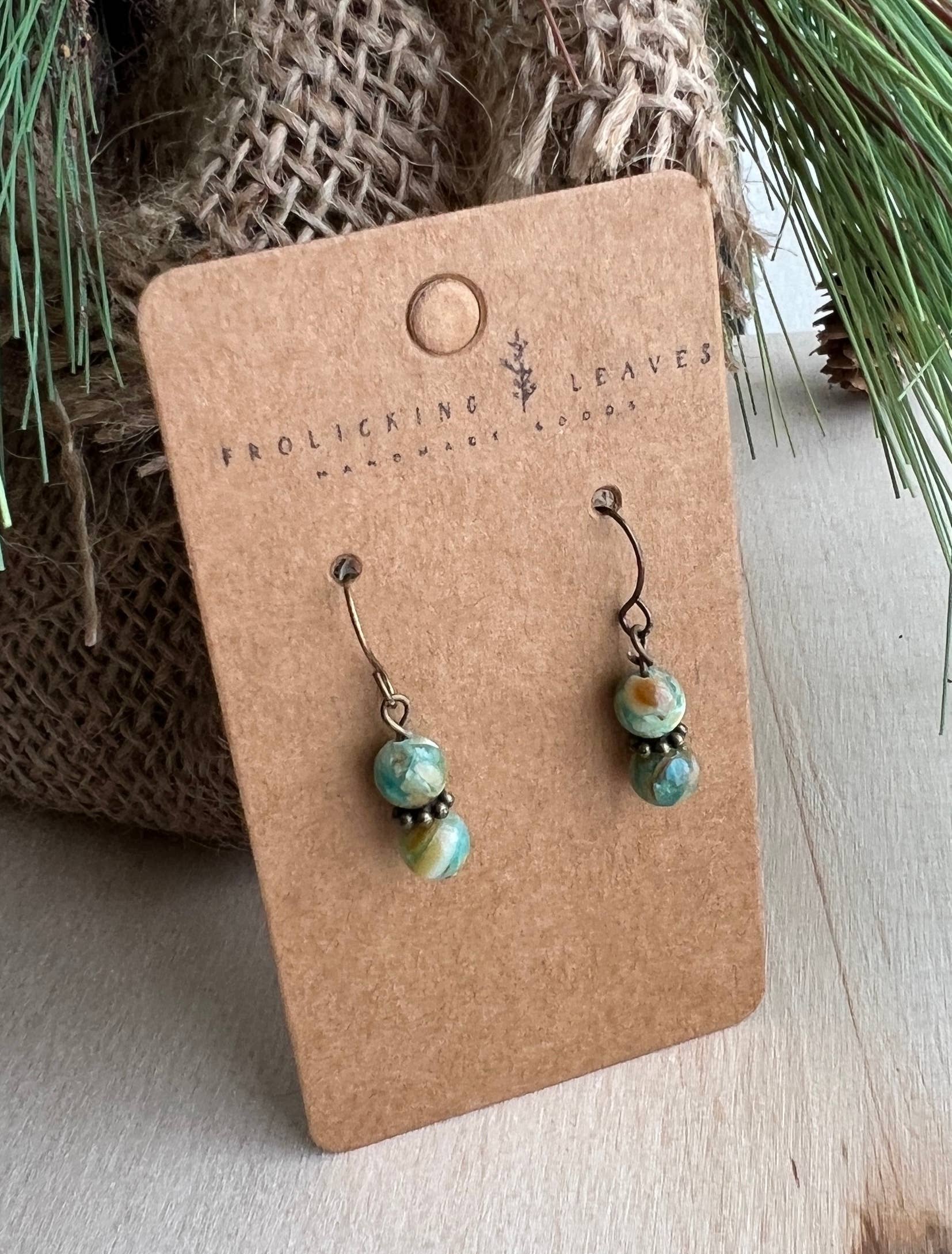 Imperial Jasper & Bronze Earrings
