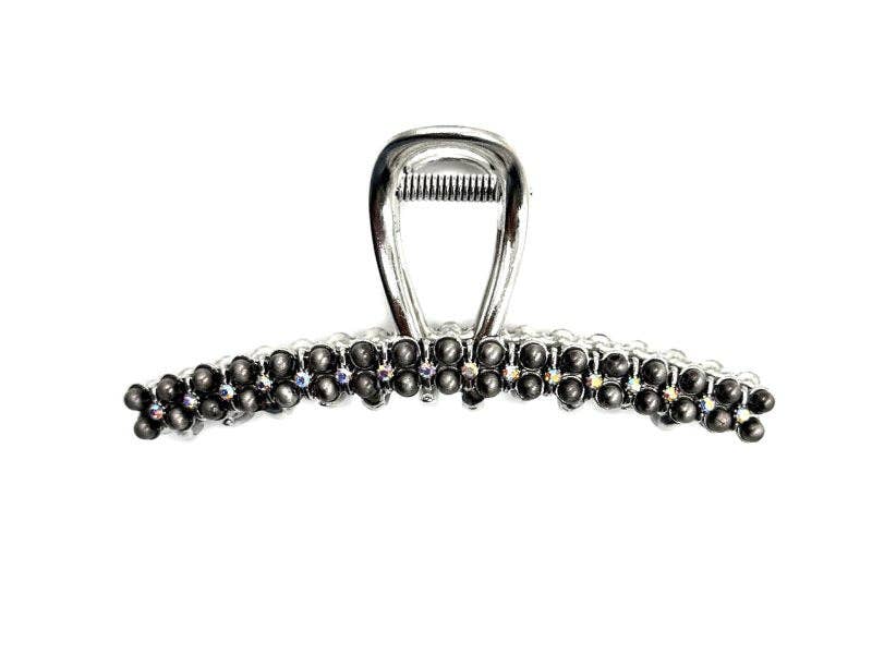Silver Pearl Hair Claw