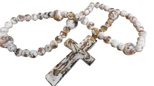 Trinity Vintage White Rosary