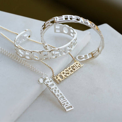 Horse Girl Dog Tag Necklace