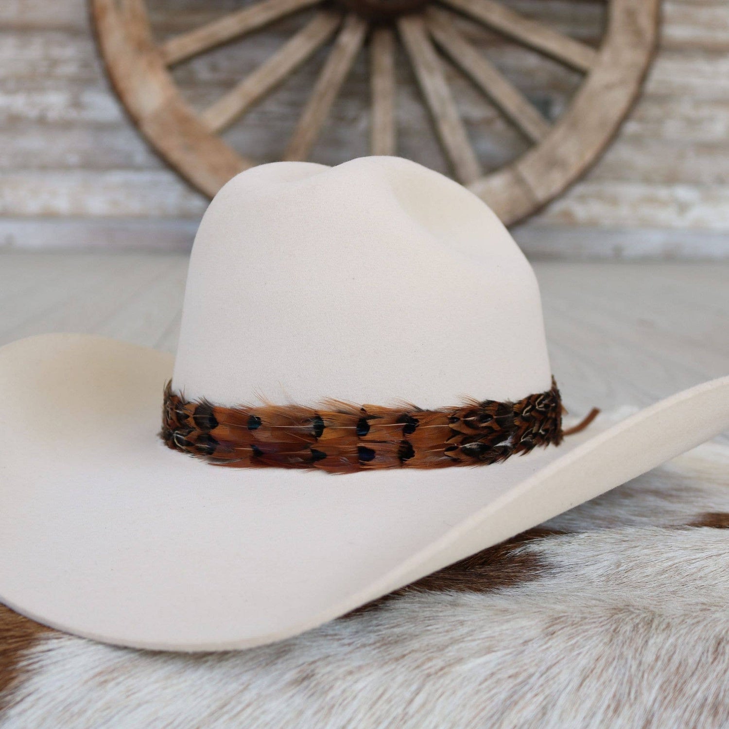 Western Feather Rust Hat Band