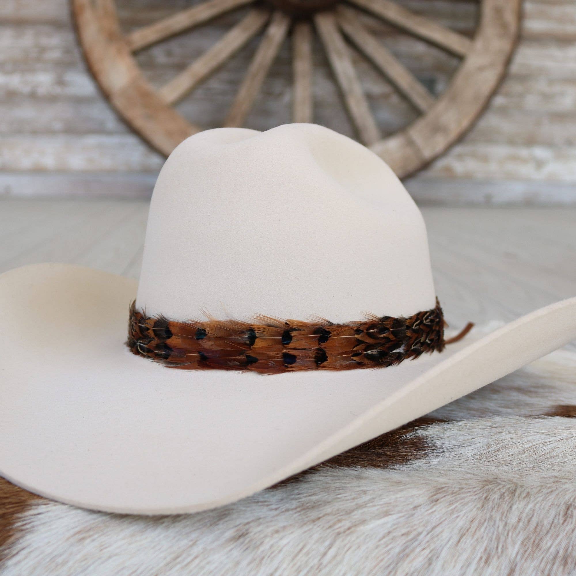 Western Feather Rust Hat Band