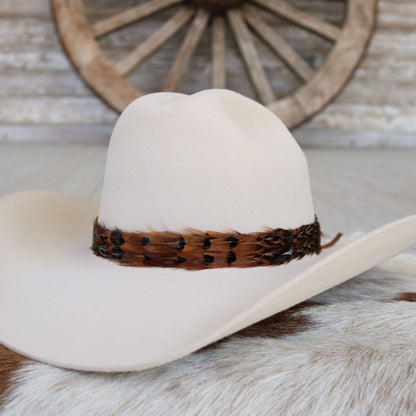 Western Feather Rust Hat Band