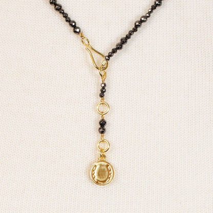 Aurora Pyrite &amp; Gold Long Strand Necklace