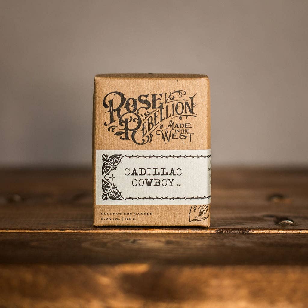 R. Rebellion Cadillac Cowboy Drifter Candle, 2oz.