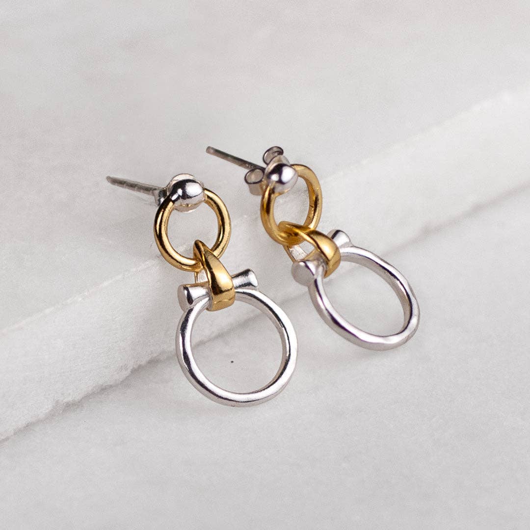 Aikon - Horse Bit Equestrian Earring Two Tone