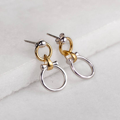 Aikon - Horse Bit Equestrian Earring Two Tone