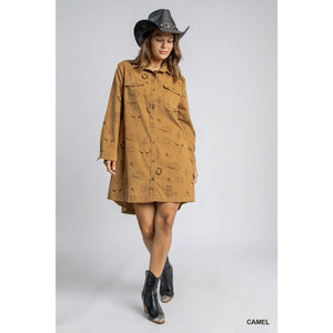 Walk The Line Corduroy Dress, Camel