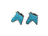 Turquoise horse-shaped earrings on a white background
