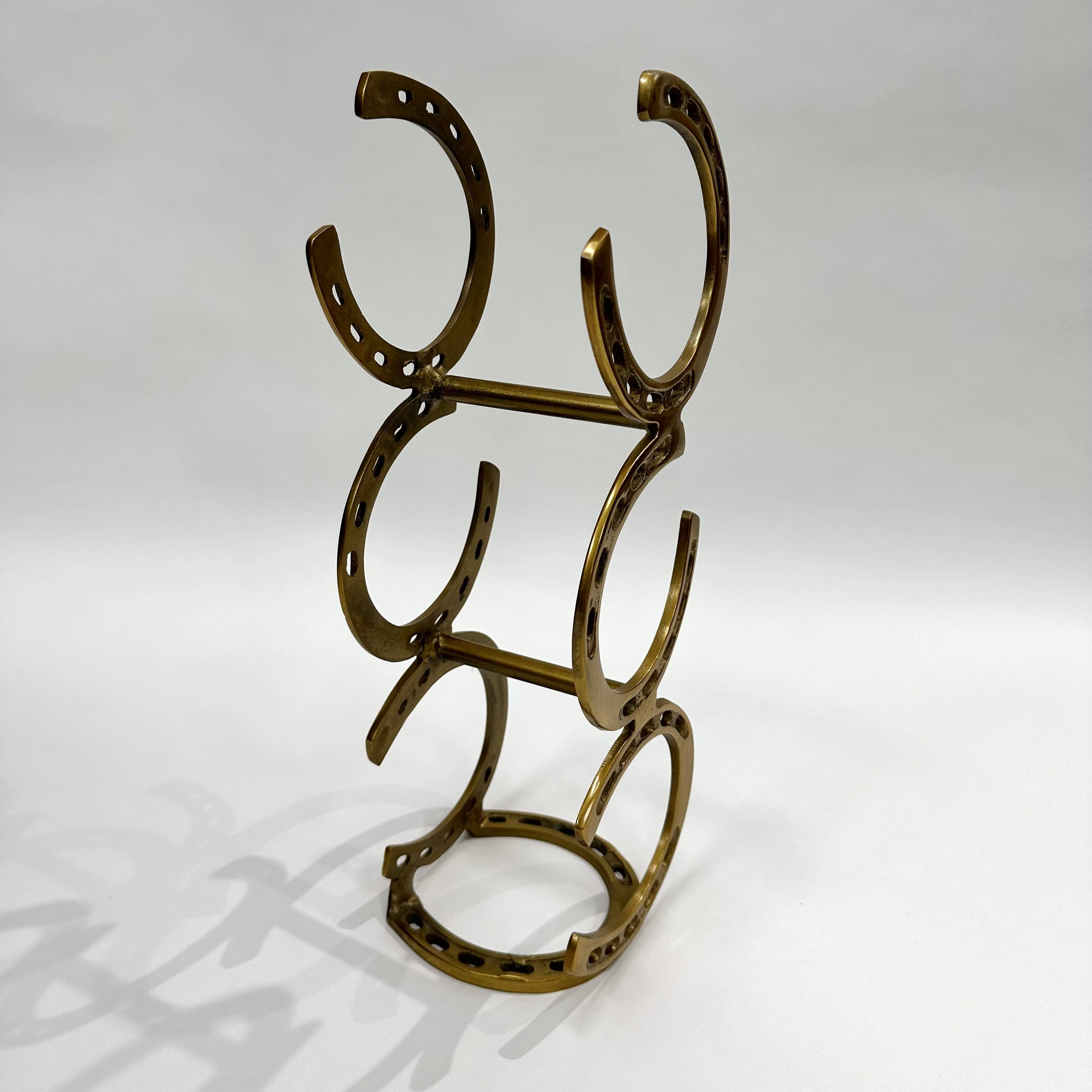 Gold Horseshoe Wine Rack