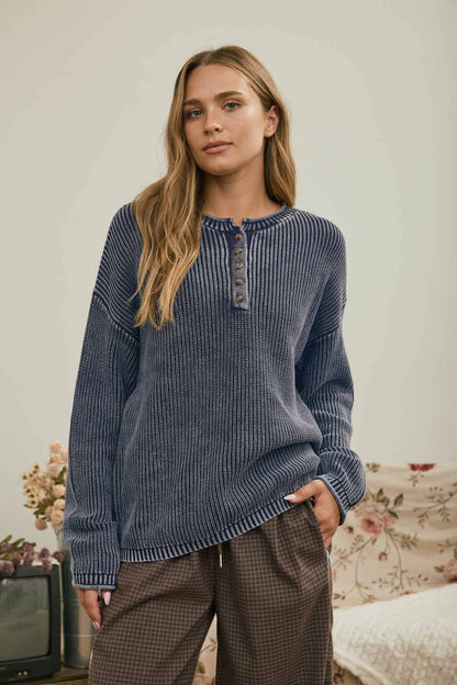 The Worn West Henley Indigo