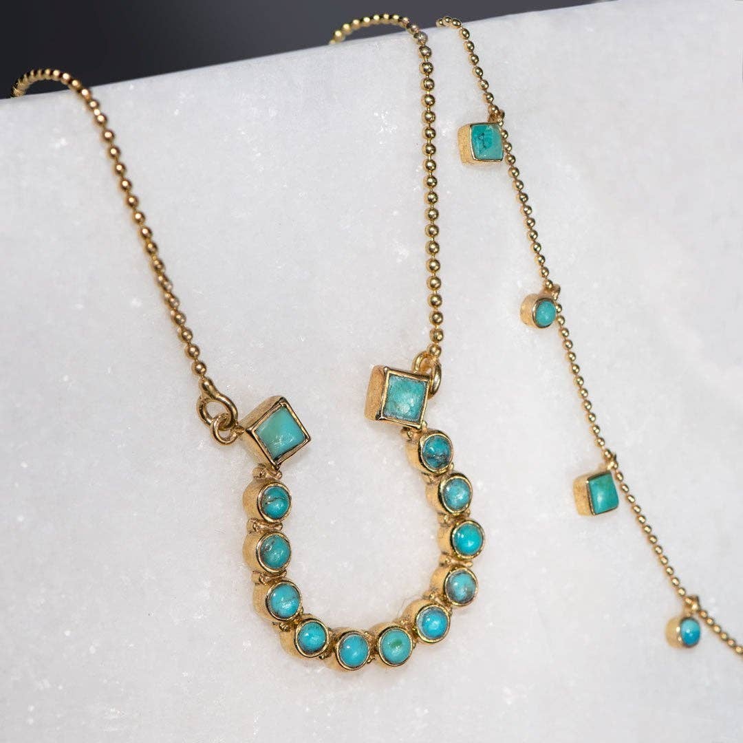 Keepsake Turquoise Necklace, Gold