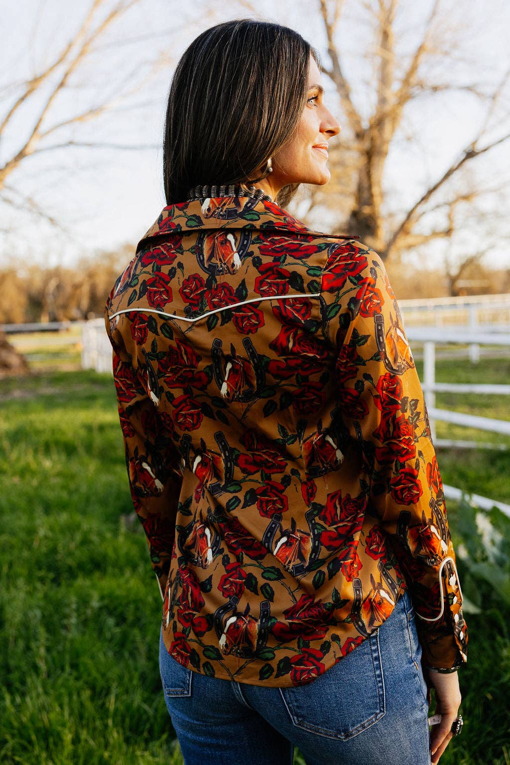 Horses &amp; Horseshoes Button Up