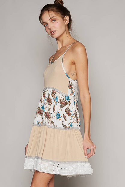 Round Neck Sleeveless Paisley Dress