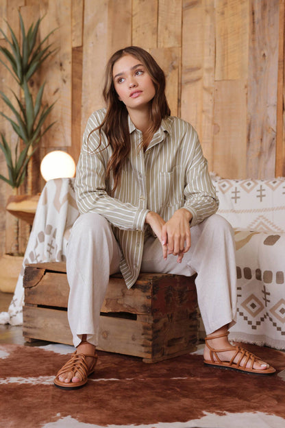 Dust &amp; Sage Stripe Shirt