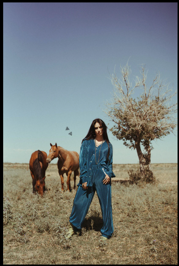 Pony Up Plisse Blouse