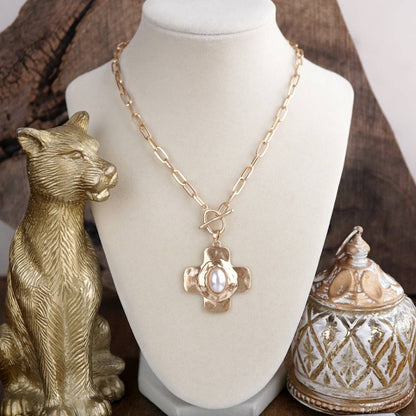 Pearl Crossroads Necklace