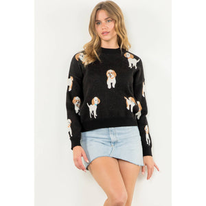 Show Dog Knit Sweater, Black