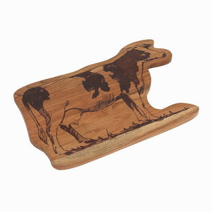 Cow Shaped Wood Tray