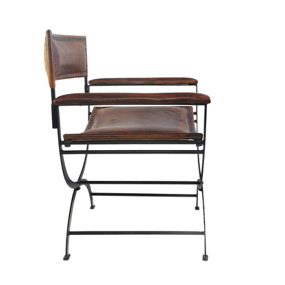 Brown Leather Director Accent Chair