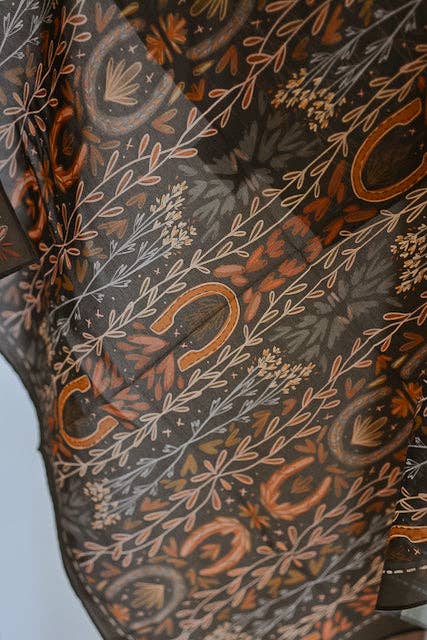 Western Harvest in Deep Juniper Silk Wild Rag