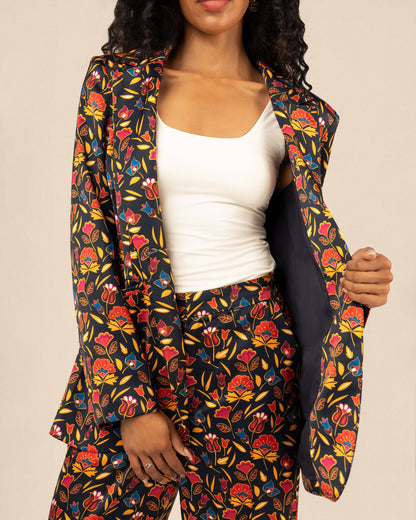 Mountain Crow Floral Suit Blazer