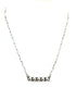 Silver necklace with a bar pendant on a white background
