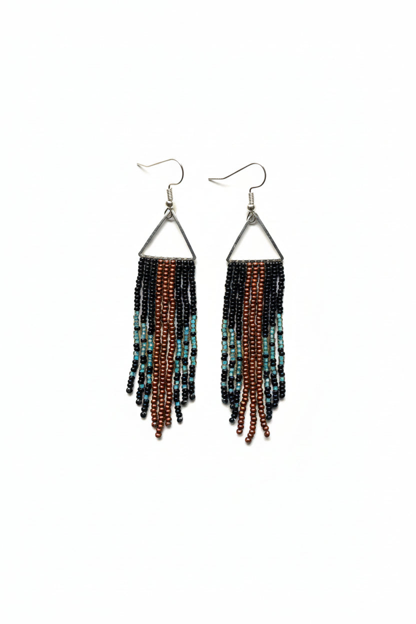 Midnight Sage Fringe Earrings