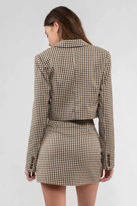 Dylan Plaid Cropped Blazer