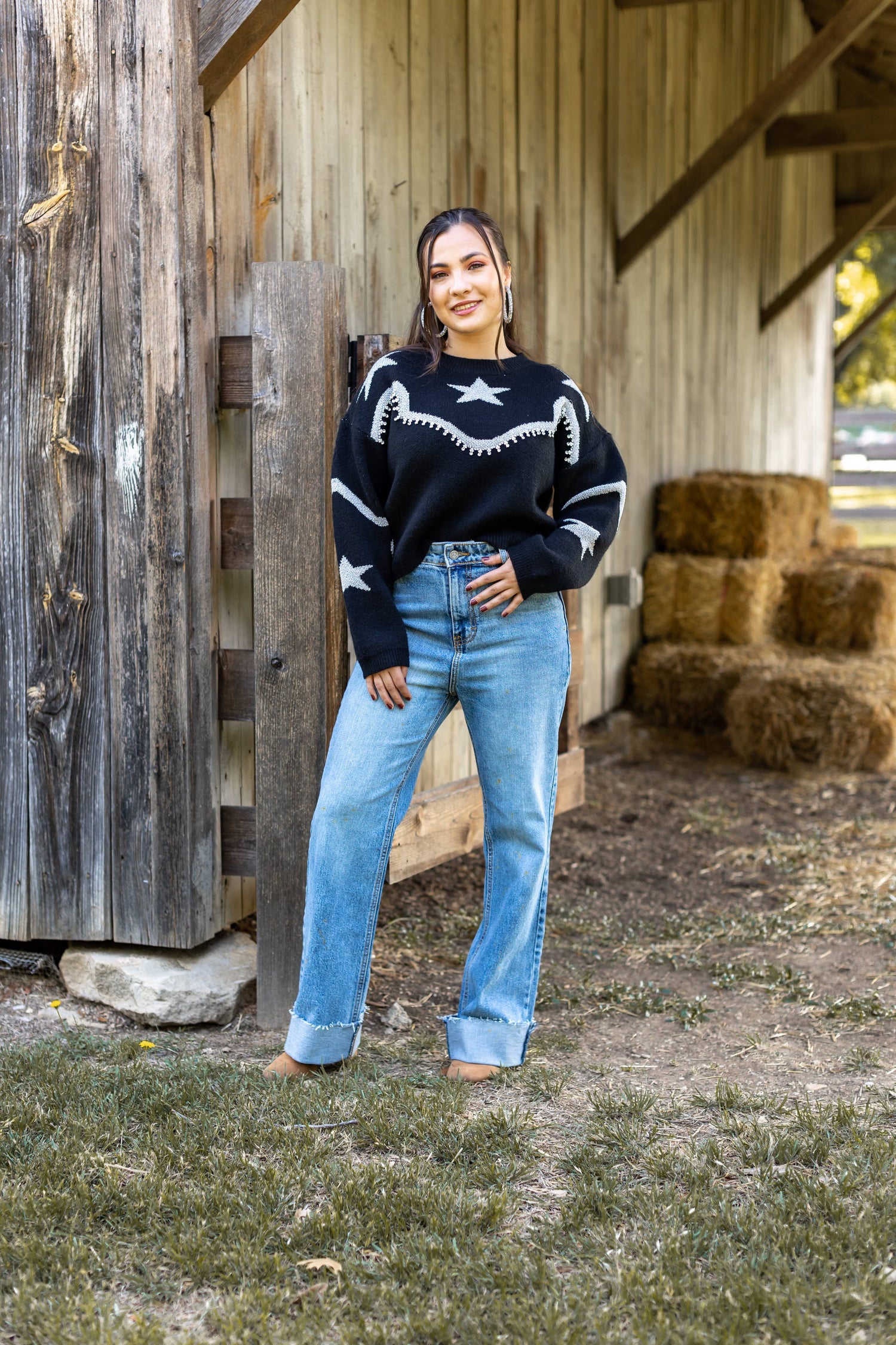 Rhinestone Wrangler Sweater