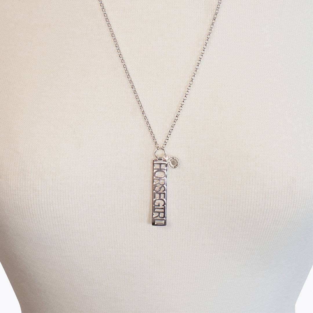 Horse Girl Dog Tag Necklace