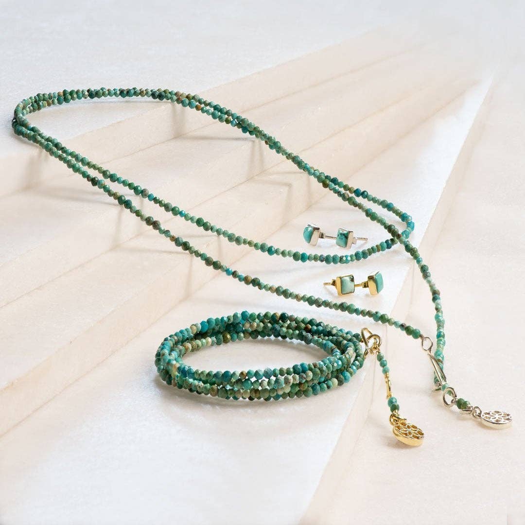 Keepsake Turquoise Necklace, Gold