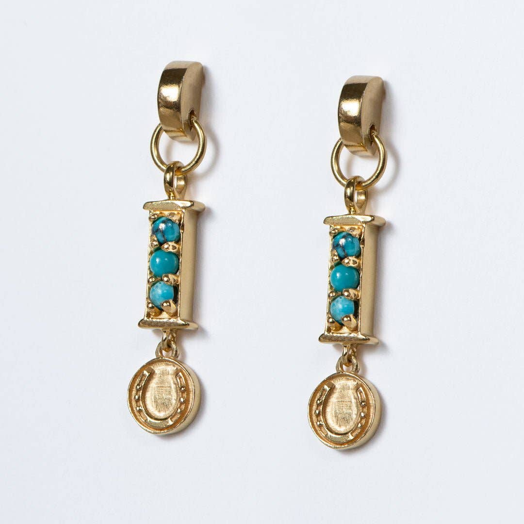 Prism Turquoise Horseshoe Coin Earrings