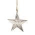 Star-shaped ornament hanging on a white background