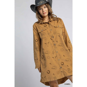 Walk The Line Corduroy Dress, Camel