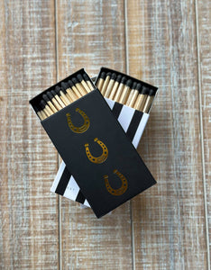 Oversized Horseshoe Matches with Gold Foil: Black