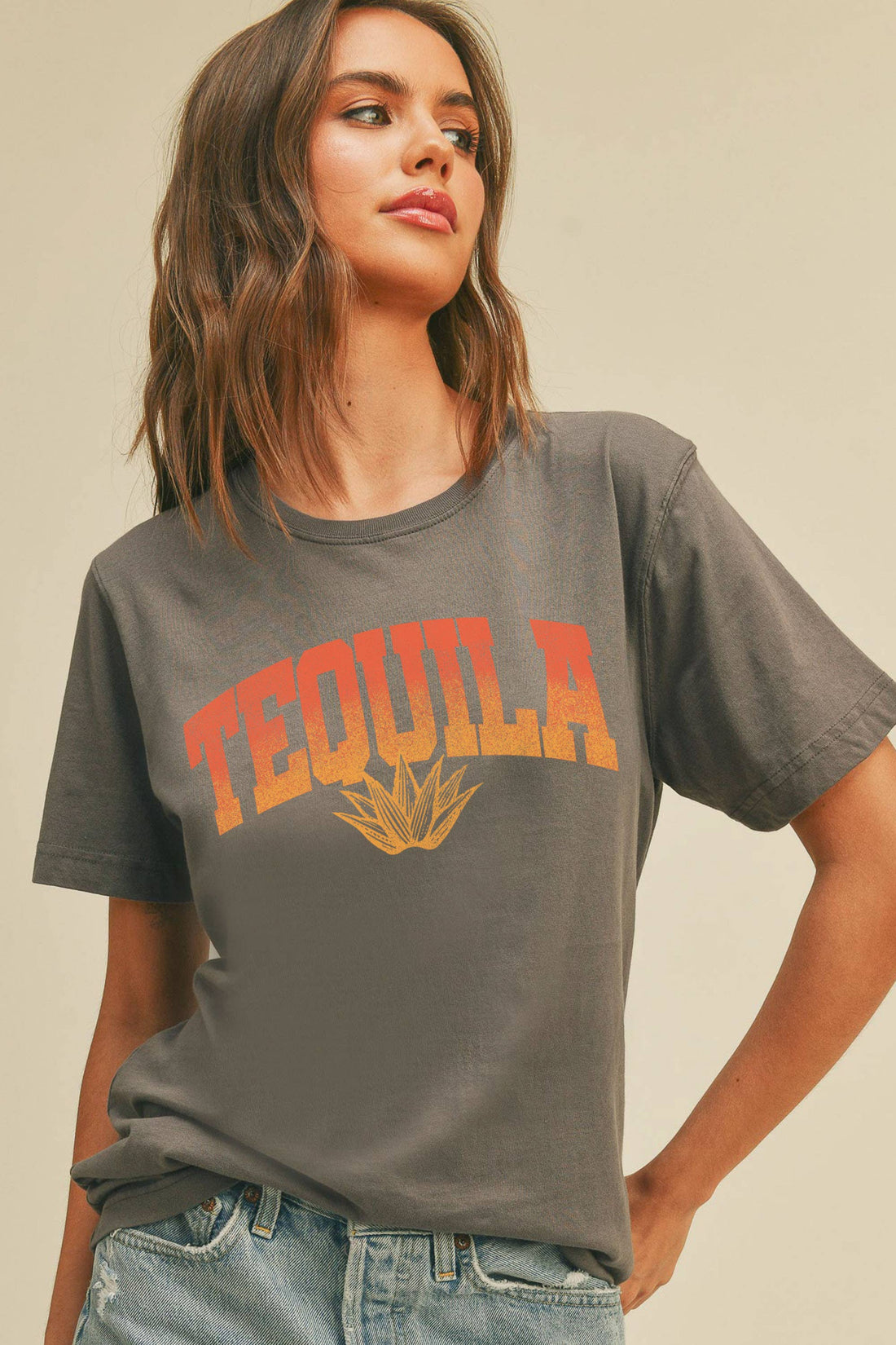 Tequila Graphic Tee, Asphalt