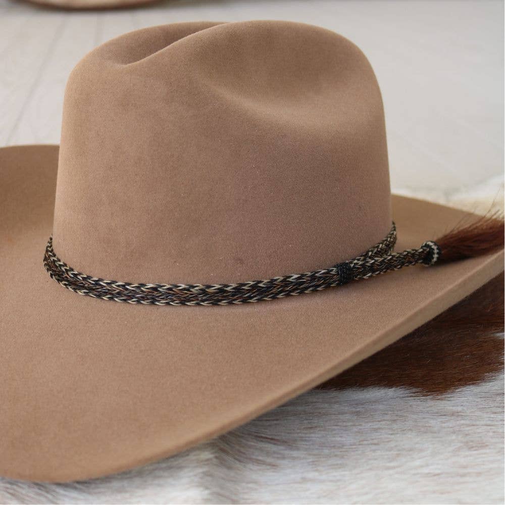 Overo Single Tassel Horsehair Braided Hat Band