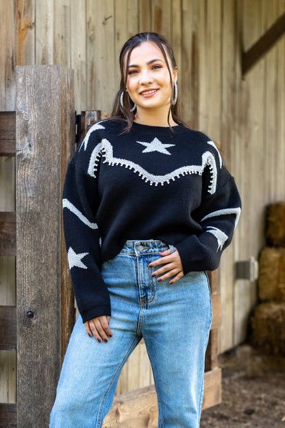Rhinestone Wrangler Sweater