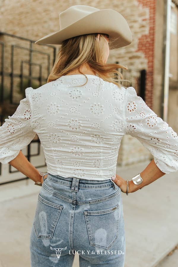 Open Sky Eyelet Blouse