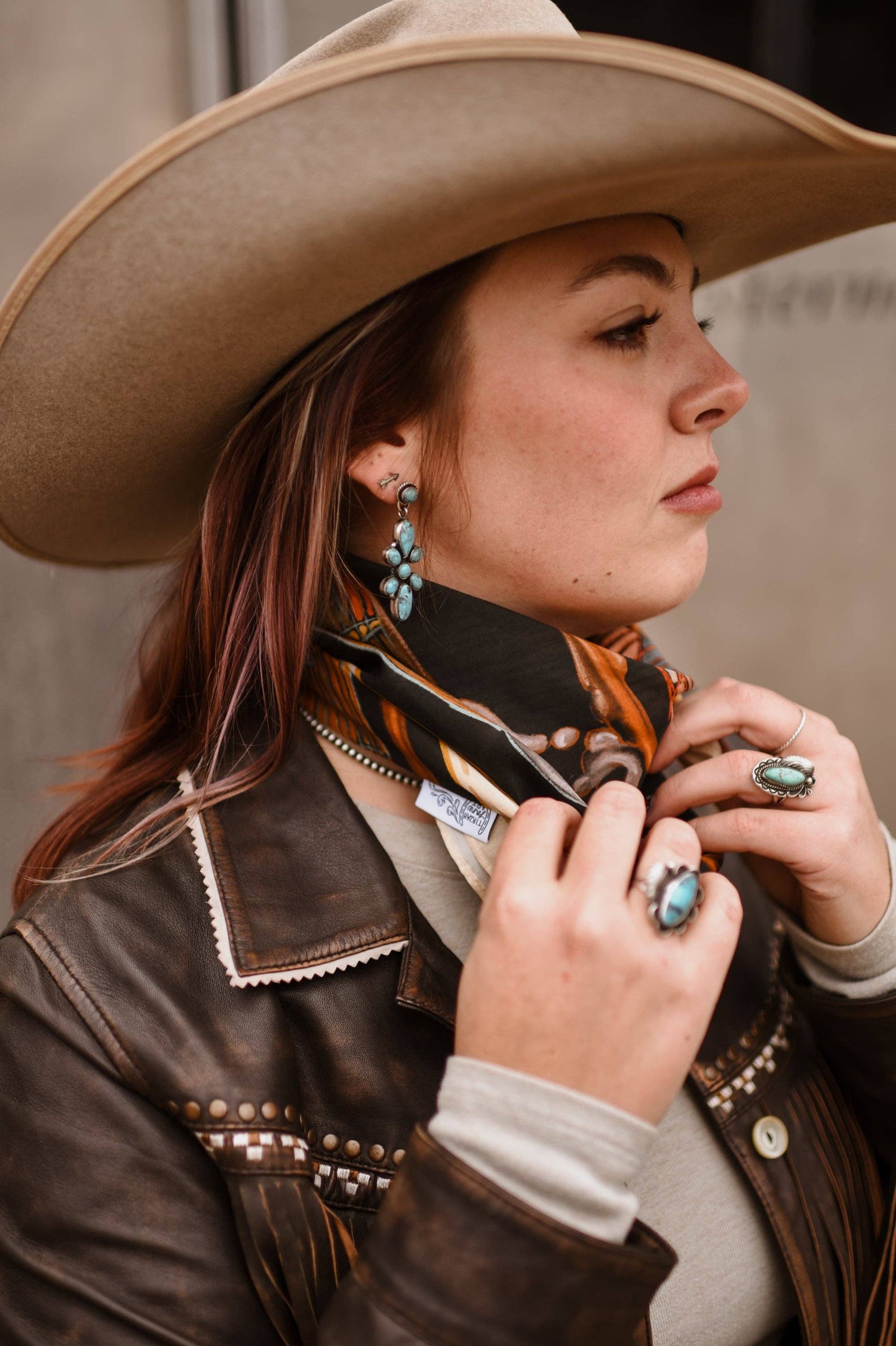 Tack Room Treasure Wild Rag Western Silk Scarf