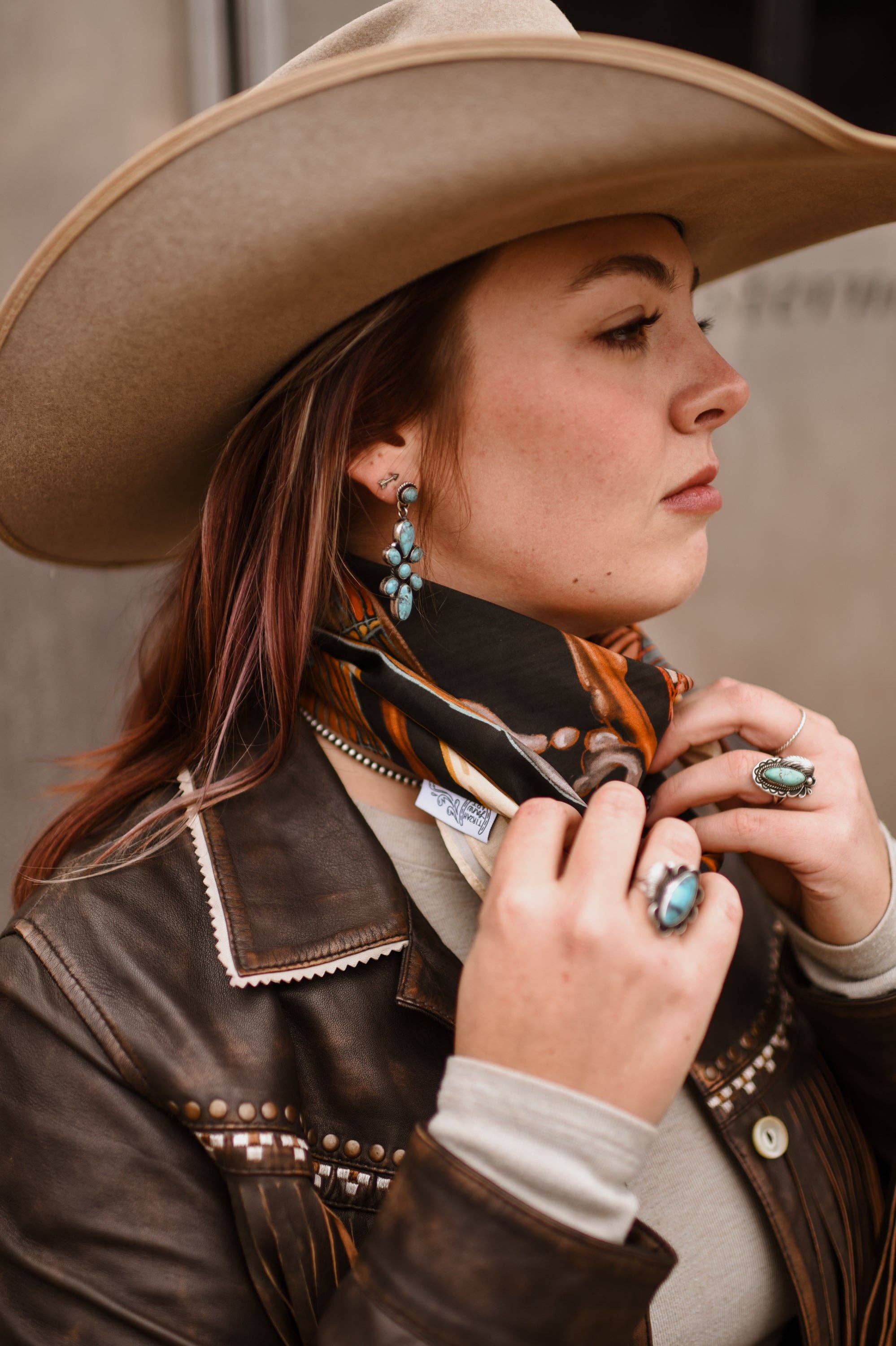 Tack Room Treasure Wild Rag Western Silk Scarf